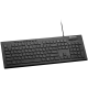 Multimedia wired keyboard, 104 keys, slim and brushed finish design, white backlight, chocolate key caps, RU layout (black)