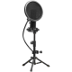 LORGAR Voicer 721, Gaming Microphone, Black, USB condenser microphone with tripod stand, pop filter, including 1 microphone, 1 Height metal tripod, 1 plastic shock mount, 1 windscreen cap, 1,2m metel type-C USB cable, 1 pop filter, 154.6x56.1mm