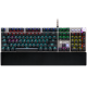 Wired Gaming Keyboard,Black 104 mechanical switches,60 million times key life, 22 types of lights,Removable magnetic wrist rest,4 Multifunctional control knob,Trigger actuation 1.5mm,1.6m Braided cable,US layout,dark grey, size:435*125*37.47mm, 840g