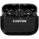 Canyon TWS-3 Bluetooth headset, with microphone, BT V5.0, Bluetrum5736A, battery EarBud 40mAh*2+Charging Case 300mAh, cable length 0.3m, 62*22*46mm, 0.046kg, Black
