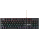 Wired black Mechanical keyboard With colorful lighting system104PCS rainbow backlight LED，also can custmized backlight,1.8M braided cable length ,rubber feet，English layout double injection ，Numbers 104 keys,keycaps,0.7kg，Size 429*124*35mm