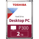 Toshiba P300 High Performance 3.5 SATA3 2TB HDD 5400rpm 128MB Cache