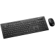Multimedia 2.4GHZ wireless combo-set, keyboard 104 keys, slim and brushed finish design, chocolate key caps, US layout (black); mouse adjustable DPI 800-1200-1600, 3 buttons (black)