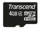 MEMORY MICRO SDHC 4GB/CLASS4 TS4GUSDC4 TRANSCEND