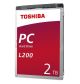 Toshiba L200 2TB SATA 3.0 128 MB 5400 rpm 2.5 Thickness 9.5mm HDD
